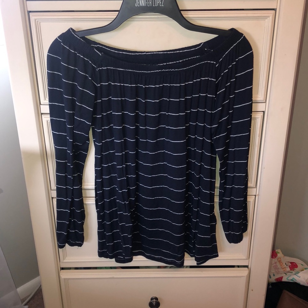 Off the shoulder stripped top